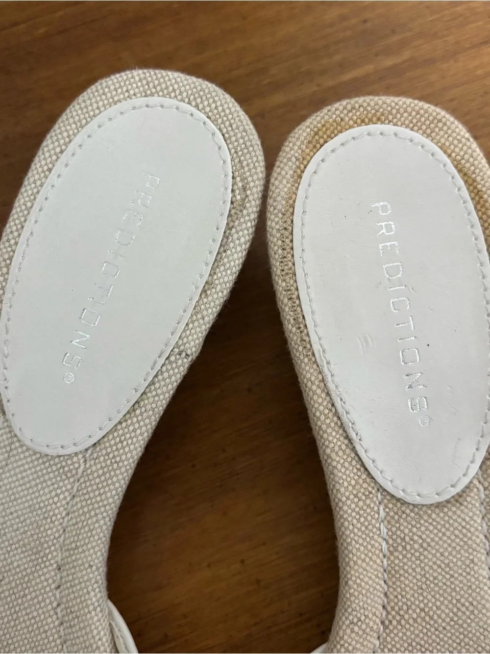 Predictions Cream Slide Heels with Silver Buckle